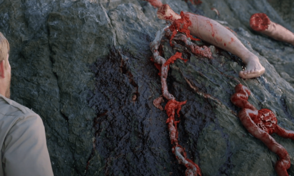 ‘CRABS!’ – Exclusive Clip from Creature Comedy Discovers a Bloody Mess of Mutilated Bodies