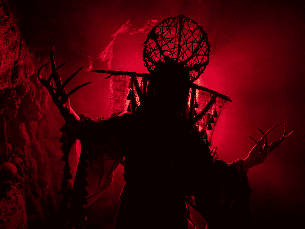 Hanna Haunted Acres witch in shadow