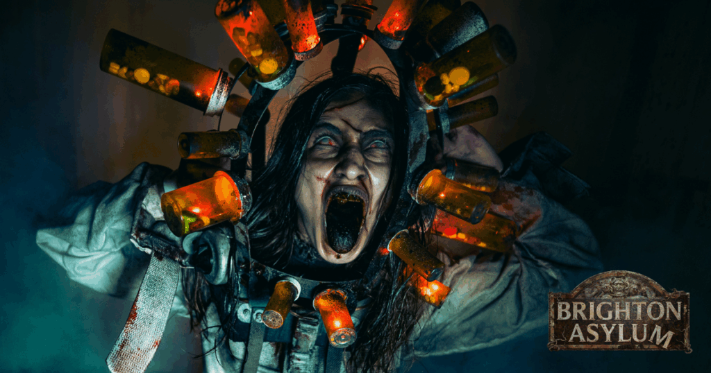 Brighton Asylum logo with inmate