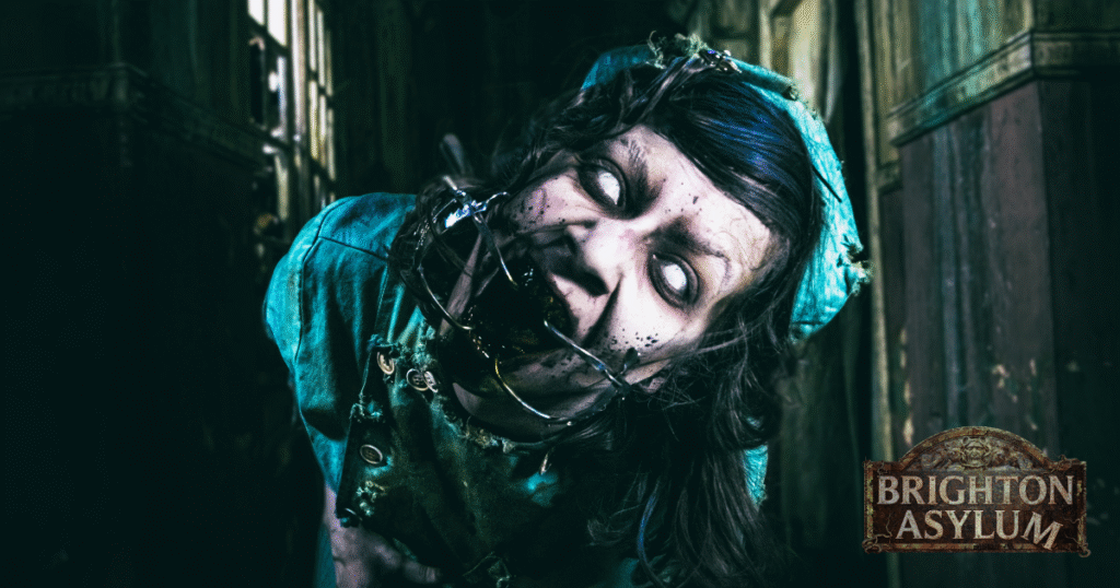 Brighton Asylum logo with patient