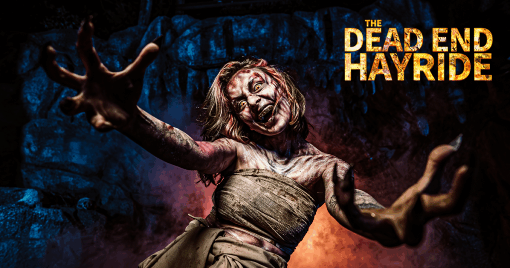 The Dead End Hayride Logo with witch