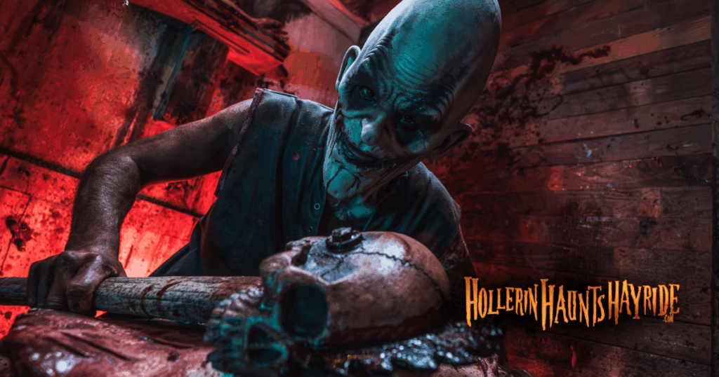 Hollerin Haunts Hayride log with Karn