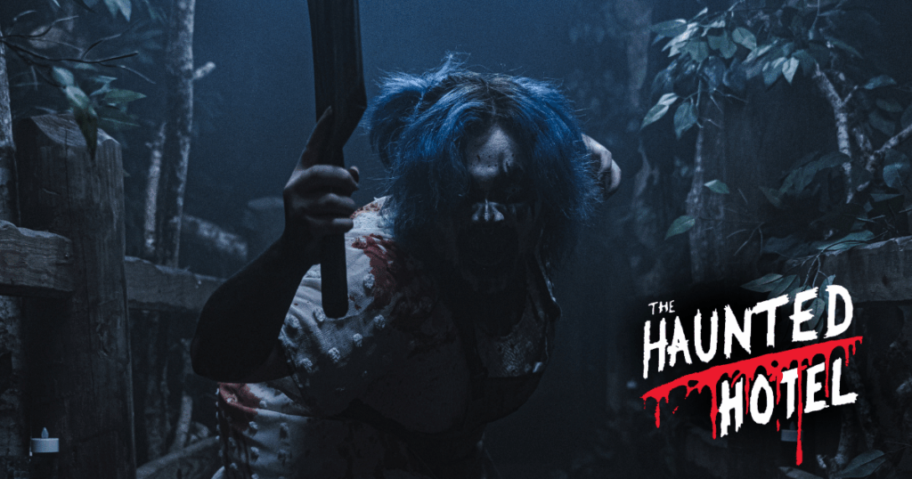 The Haunted Hotel logo with maniac