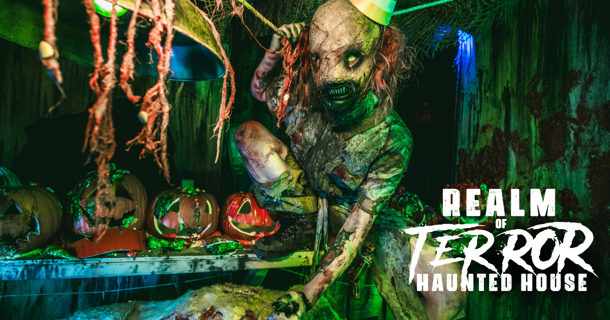 Realm of Terror Haunted House logo and monster nurse